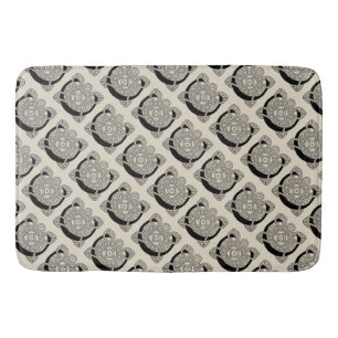 Letter C Vintage Celtic Knot Monogram Bath Mat