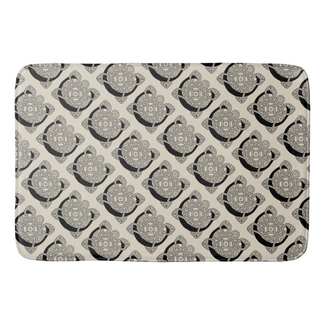 Letter C Vintage Celtic Knot Monogram Bath Mat (Front)