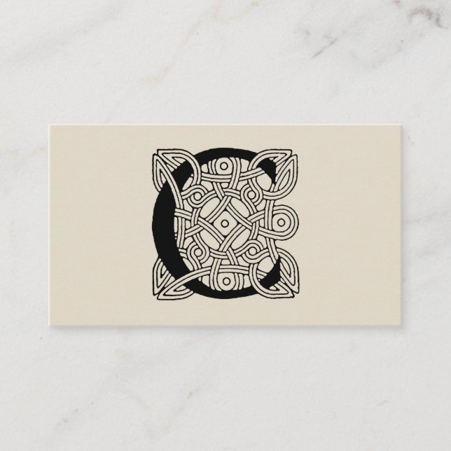 Letter C Vintage Celtic Knot Monogram Business Card (Front)