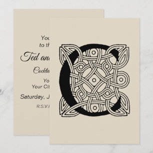 Letter C Vintage Celtic Knot Monogram Invitation
