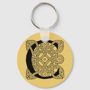 Letter C Vintage Celtic Knot Monogram Key Ring
