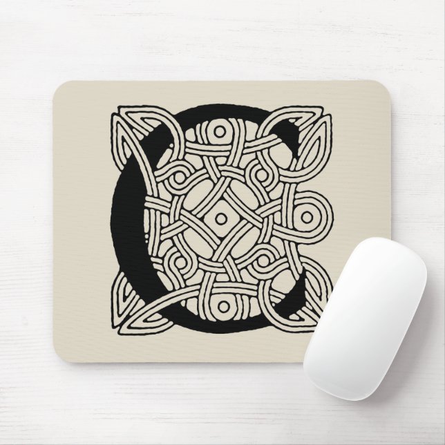 Letter C Vintage Celtic Knot Monogram Mouse Mat (With Mouse)
