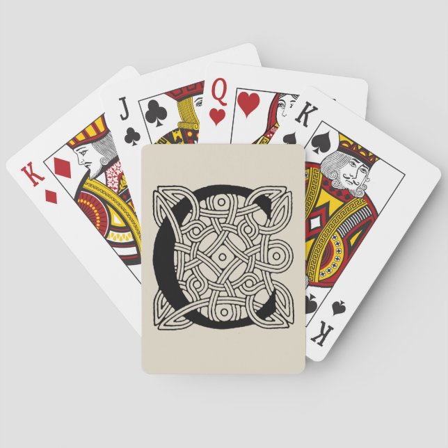 Letter C Vintage Celtic Knot Monogram Playing Cards (Back)