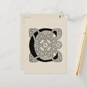 Letter C Vintage Celtic Knot Monogram Postcard