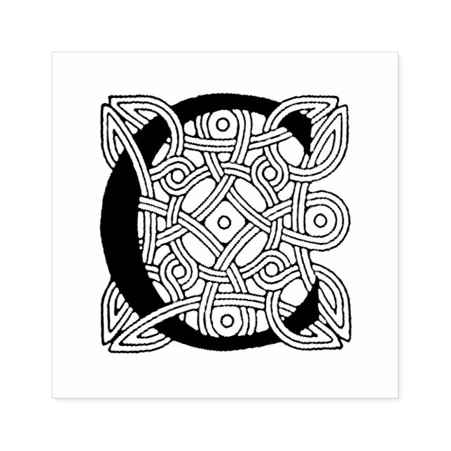 Letter C Vintage Celtic Knot Monogram Rubber Stamp (Imprint)