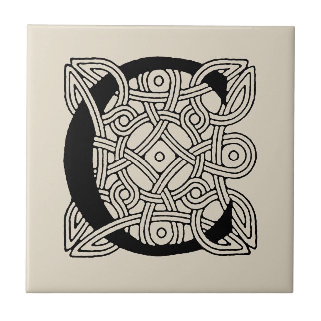 Letter C Vintage Celtic Knot Monogram Tile (Front)