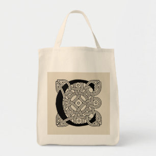 Letter C Vintage Celtic Knot Monogram Tote Bag