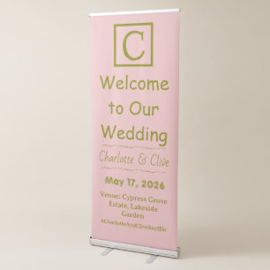 Letter C — Wedding Welcome Signage Large Vertical Retractable Banner
