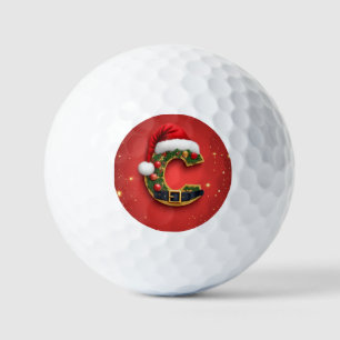 Letter C With Christmas Wreath Decor 🎁 Golf Balls
