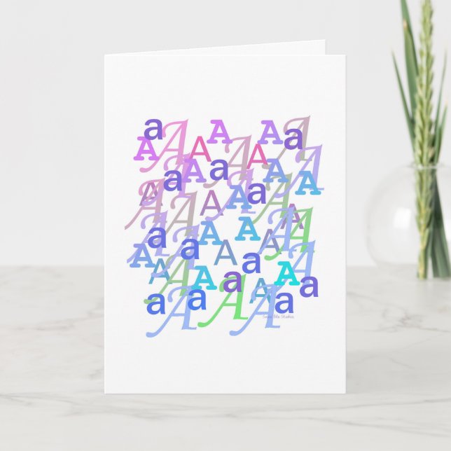 Letter Confetti "A" Card (Front)