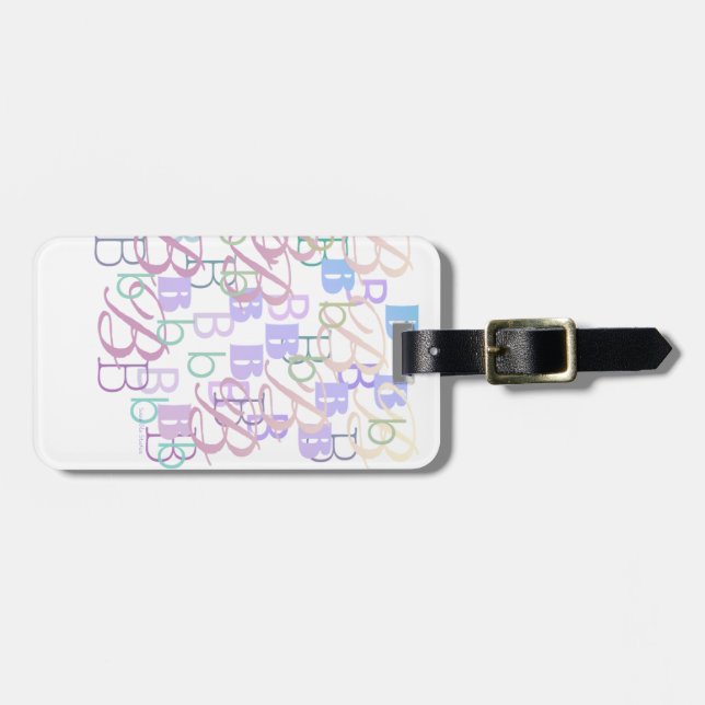 Letter Confetti "B" Luggage Tag (Front Horizontal)