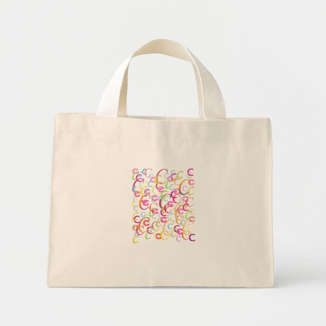Letter Confetti "C" Mini Tote Bag (Front)