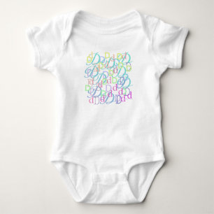 Letter Confetti "D" Baby Romper Bodysuit