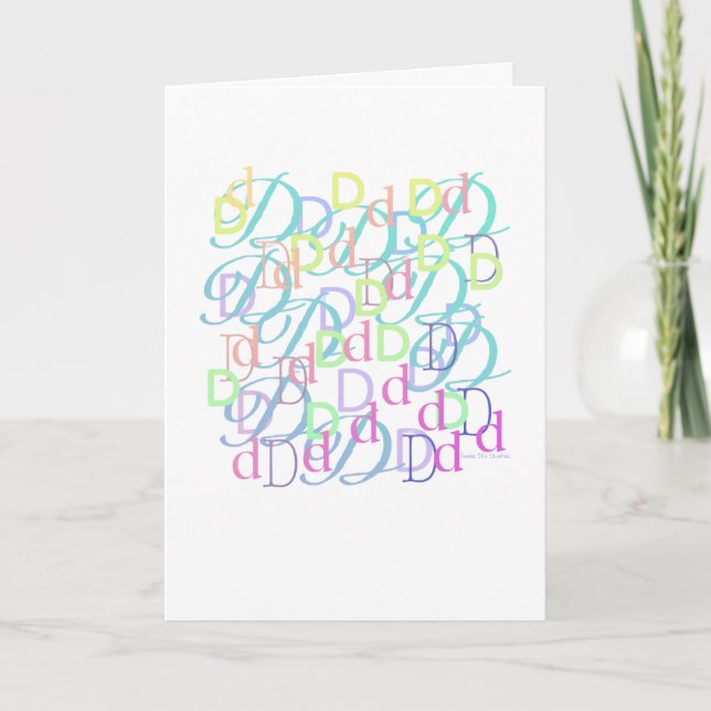 Letter Confetti "D" Card (Front)