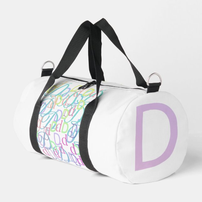  Letter Confetti "D"  Duffle Bag (Left Corner)