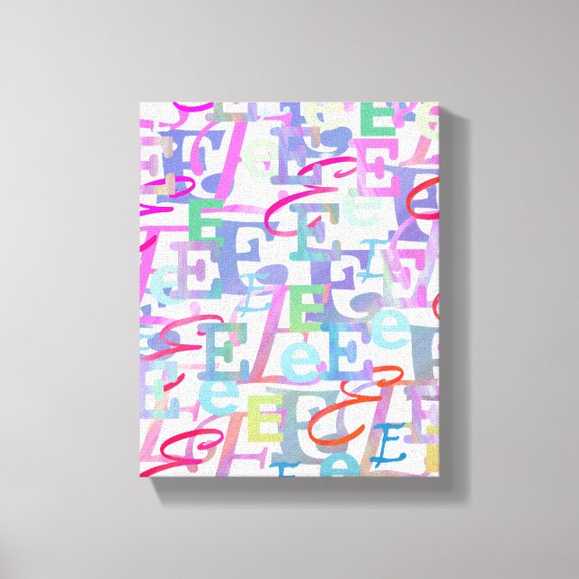 Letter Confetti "E" Canvas Print (Front)
