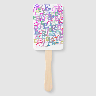 Letter Confetti "E" Hand Fan