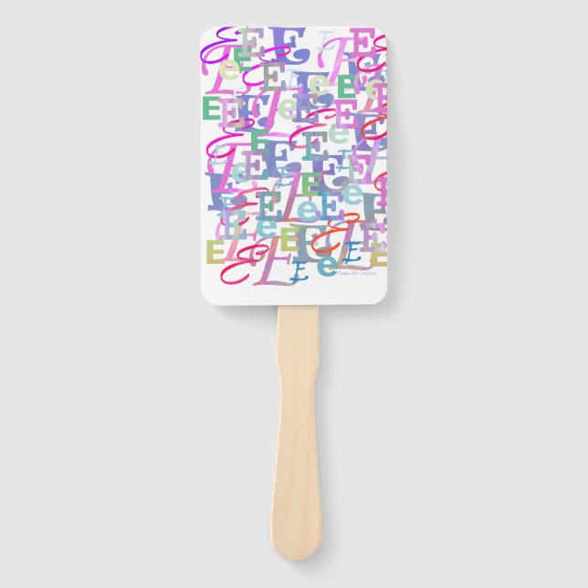 Letter Confetti "E" Hand Fan (Front)