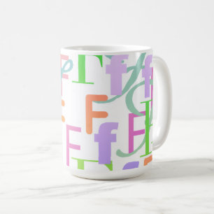 Letter Confetti "F" Coffee Mug