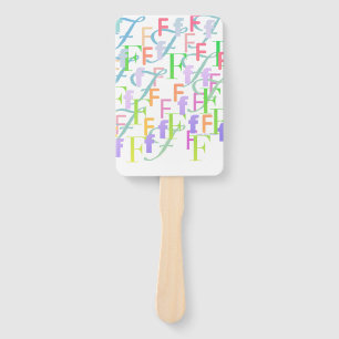 Letter Confetti "F" Hand Fan