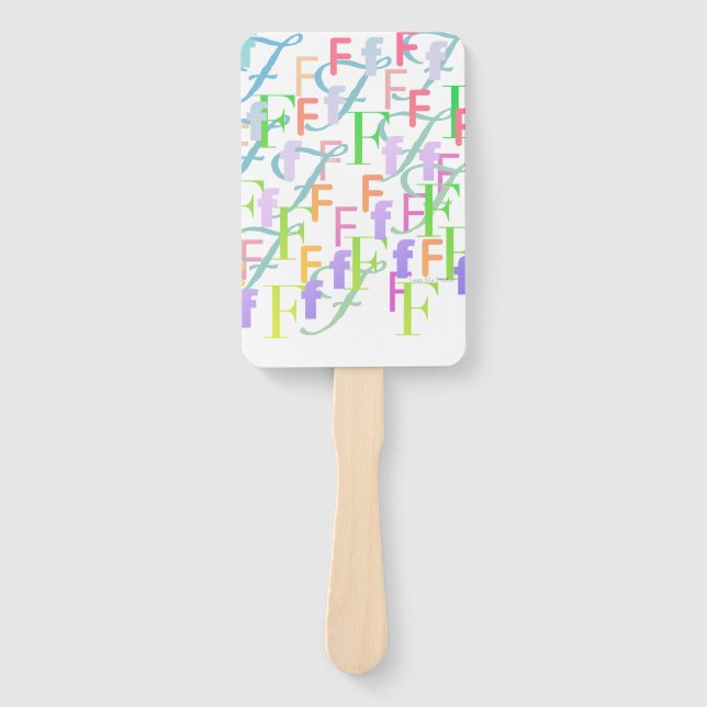 Letter Confetti "F" Hand Fan (Front)