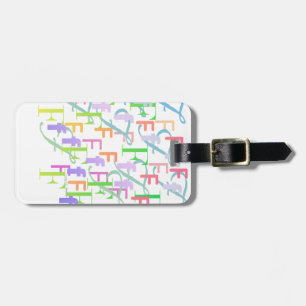 Letter Confetti "F" Luggage Tag