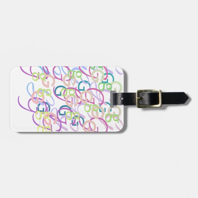 Letter Confetti "G" Luggage Tag (Front Horizontal)