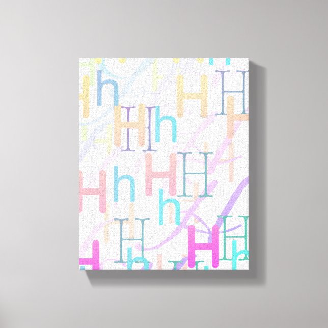 Letter Confetti "H" Canvas Print (Front)