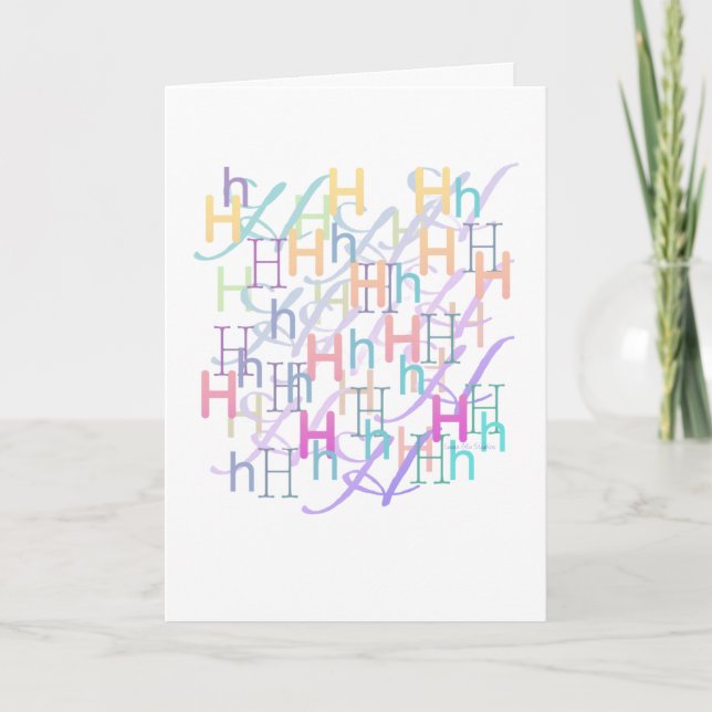 Letter Confetti "H" Card (Front)