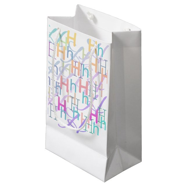Letter Confetti "H" Small Gift Bag (Front Angled)