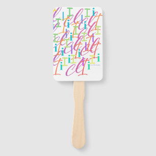 Letter Confetti "I" Hand Fan