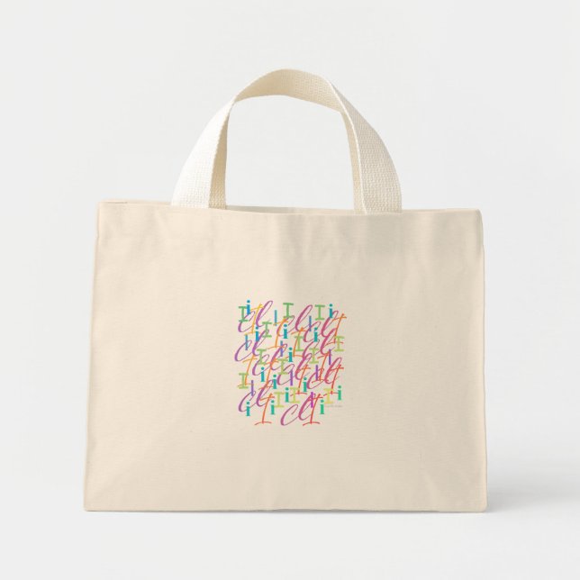 Letter Confetti "I" Mini Tote Bag (Front)