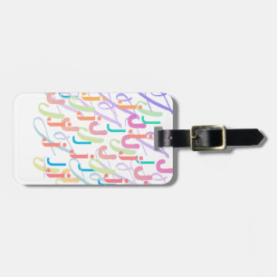 Letter Confetti "J" Luggage Tag