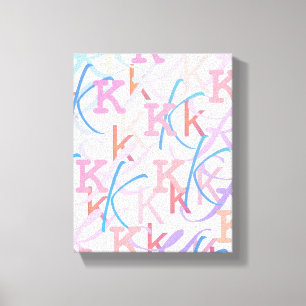 Letter Confetti "K" Canvas Print