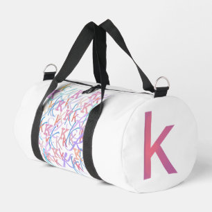 Letter Confetti "K" Duffle Bag