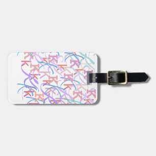 Letter Confetti "K" Luggage Tag