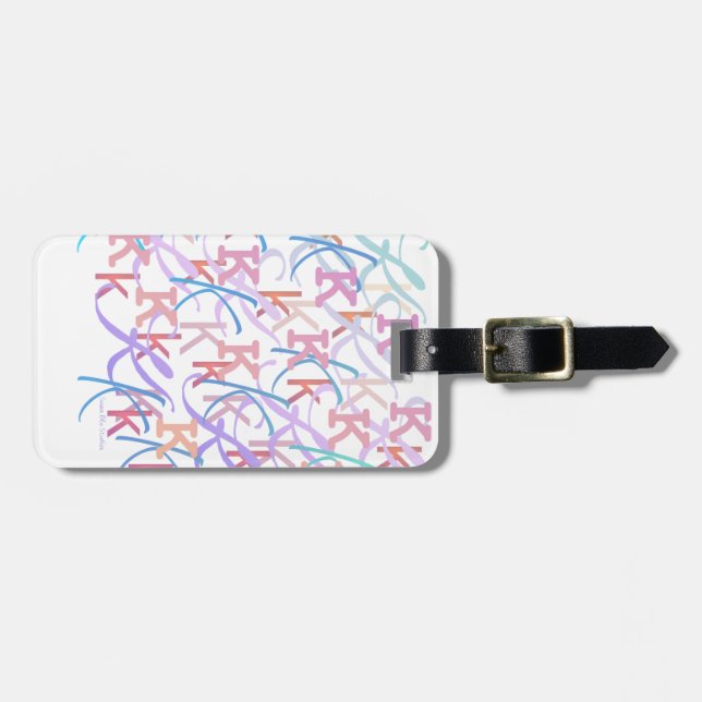 Letter Confetti "K" Luggage Tag (Front Horizontal)