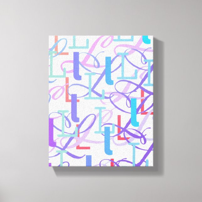 Letter Confetti "L" Canvas Print (Front)