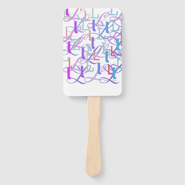 Letter Confetti "L" Hand Fan (Front)