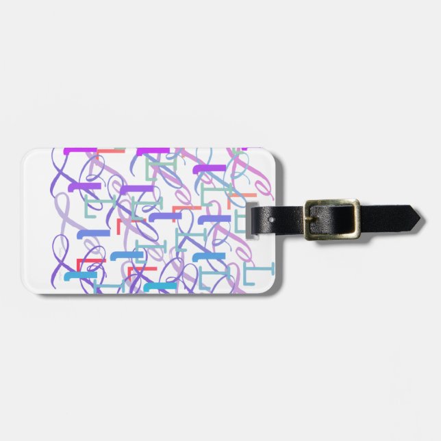 Letter Confetti "L" Luggage Tag (Front Horizontal)