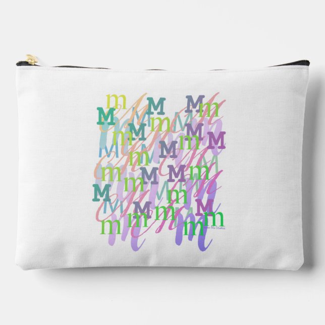 Letter Confetti "M"  Accessory Pouch (Front)