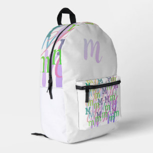 Letter Confetti "M" Printed Backpack