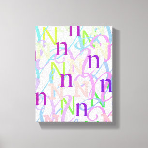 Letter Confetti "N" Canvas Print