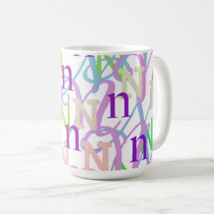 Letter Confetti "N" Coffee Mug