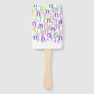 Letter Confetti "N" Hand Fan