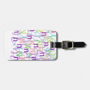 Letter Confetti "N" Luggage Tag