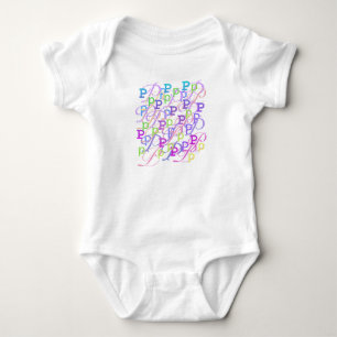 Letter Confetti "P" Baby Romper Bodysuit