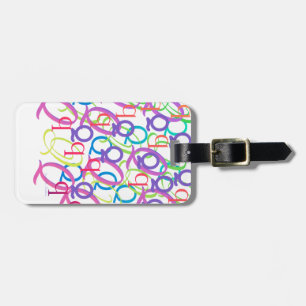Letter Confetti "Q" Luggage Tag