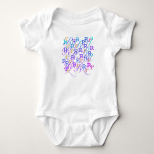 Letter Confetti "R" Baby Romper Bodysuit