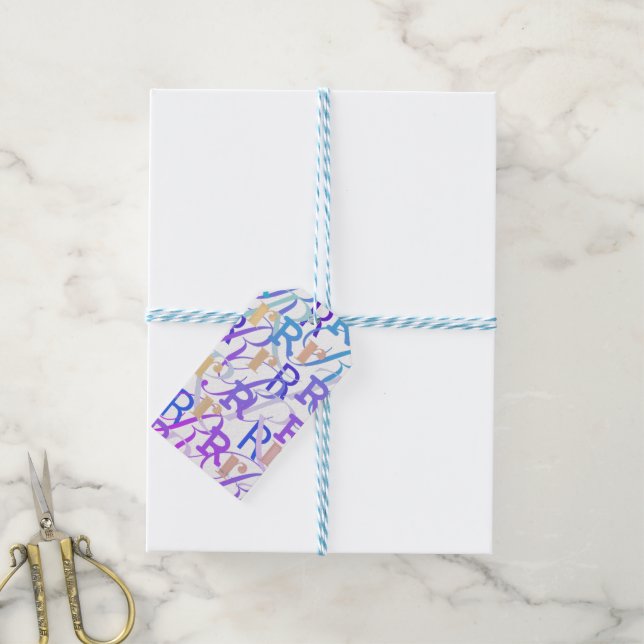 Letter Confetti "R" Gift Tags (With Twine)